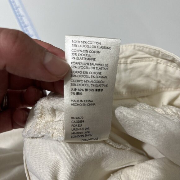 Anthropologie Maeve Cream-Coloured Utility Pants Womens Size 27 Cotton Casual - Picture 13 of 16